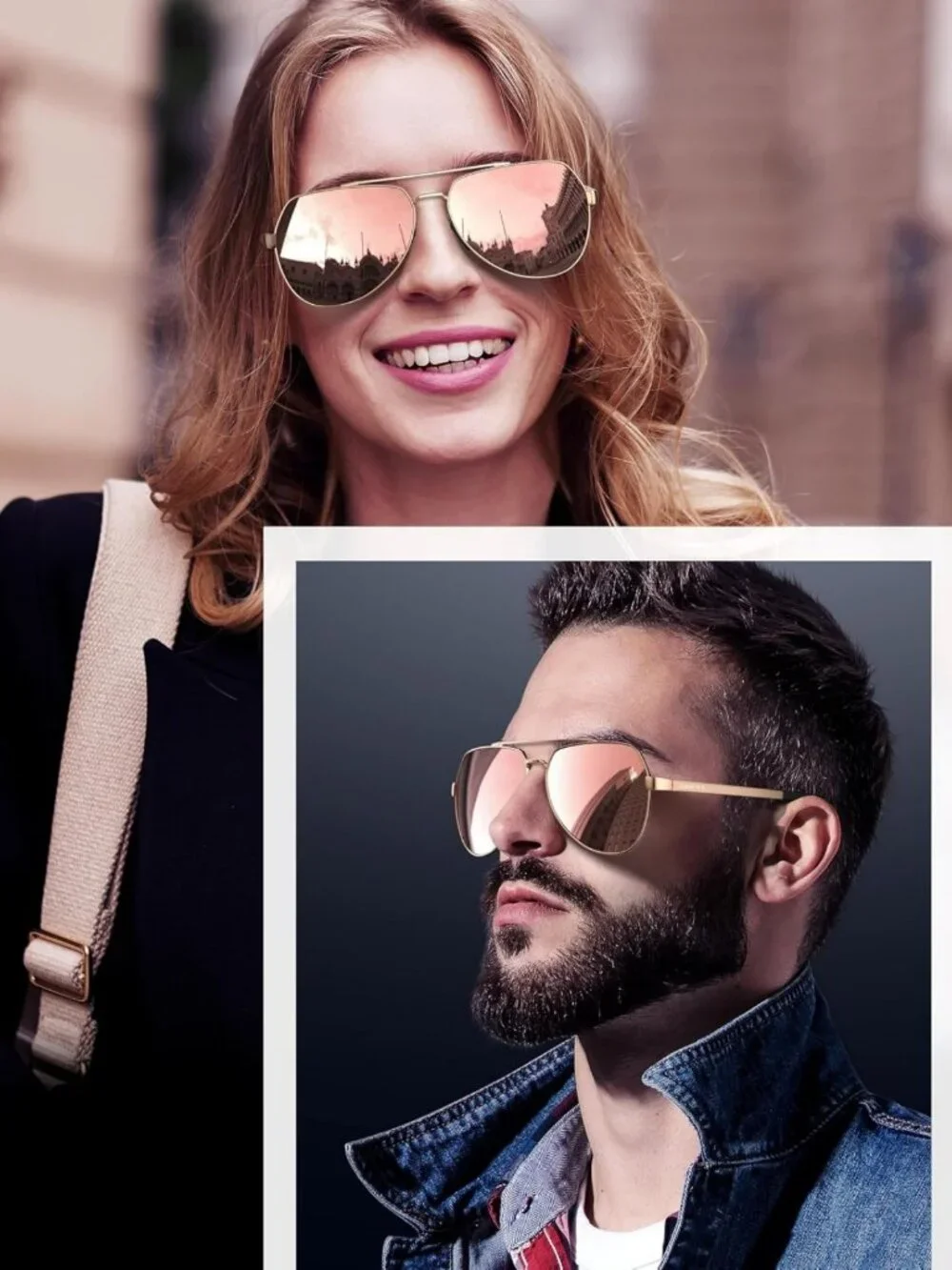 Polarized Aviator Sunglasses for Men & Women - UV400 Protection, Flexible Hinge